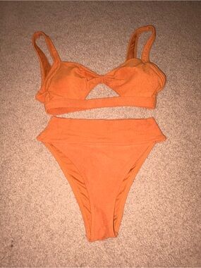 Forever 21 Orange High-Waist Bikini Set